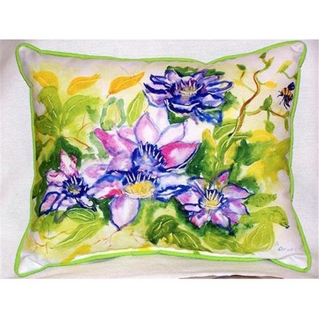 BETSY DRAKE Betsy Drake HJ284 Clematis Large Indoor & Outdoor Pillow 16 x 20 HJ284